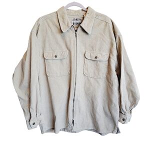 PROPERTY 90s Vintage Oversized Zip-up Beige Corduroy Jacket Size XL